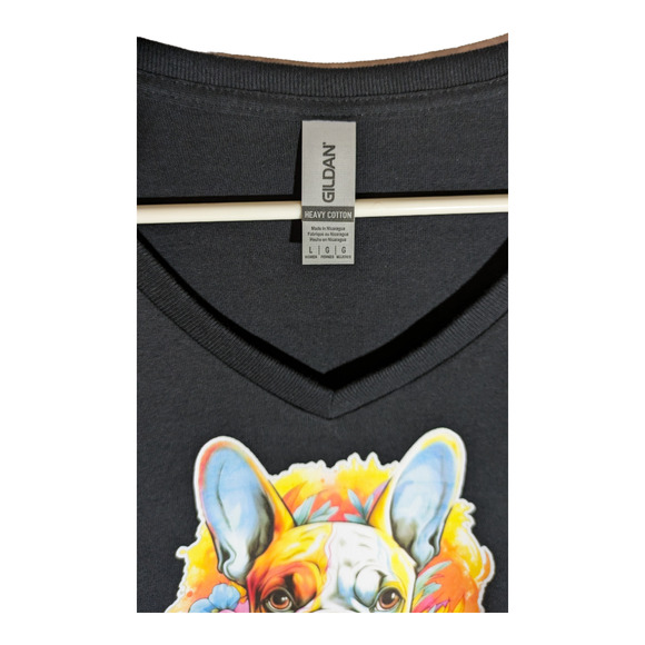 Colorful Dog - Black Women's V Neck - Size L - Picture 5 of 6